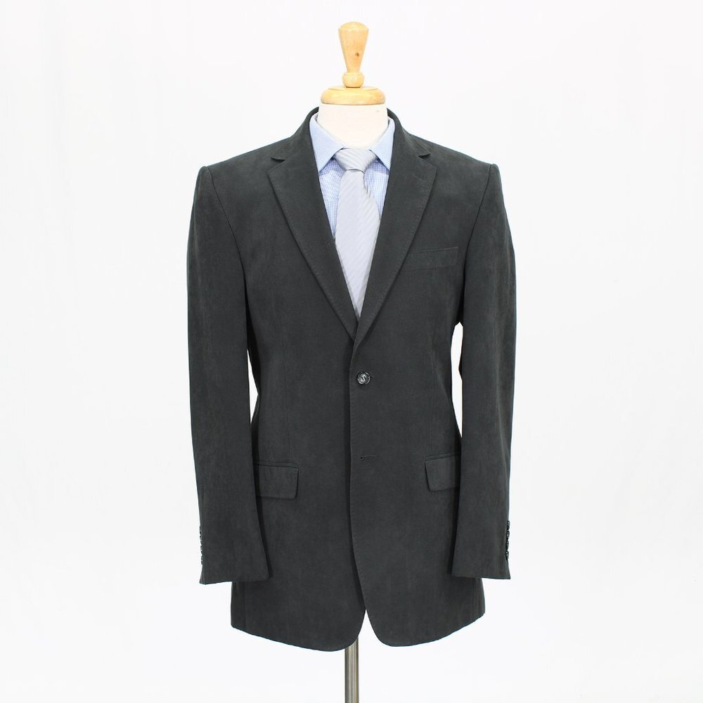 Mark & Spencer 38L Gray Solid 2-Button Sport Coat Blazer Jacket B488